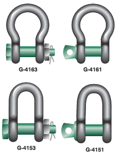 Green Pin Standard Shackles available at Badger Brands