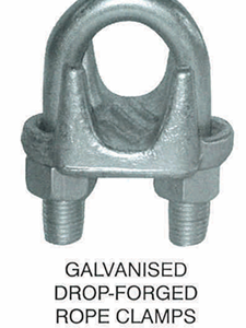 Galvanised Drop Forged rope clamps available at Badger Brands